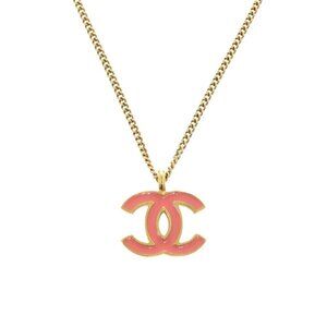 CHANEL Orange Logo Necklace